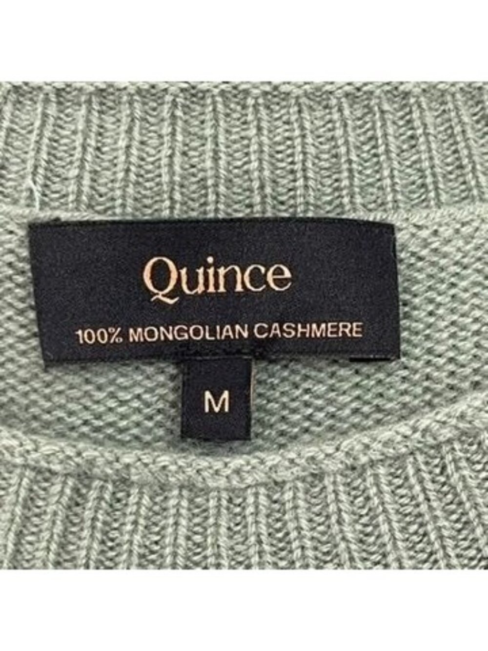 Quince Cashmere Sweater Womens Medium M Green Boxy Crewneck Pullover Top Knit - Picture 10 of 12